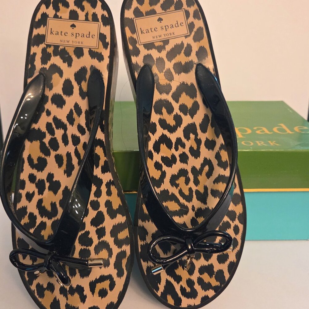 Kate Spade New York Leopard Platform Flip Flops